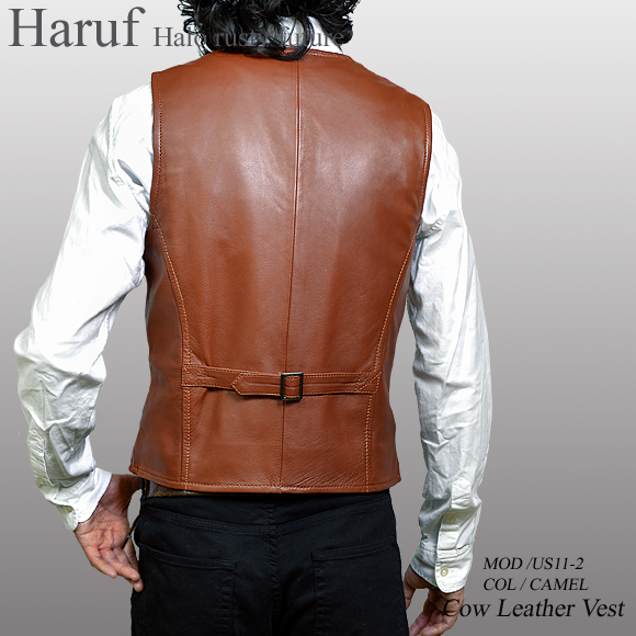 レザーベスト キャメル us112cammod2