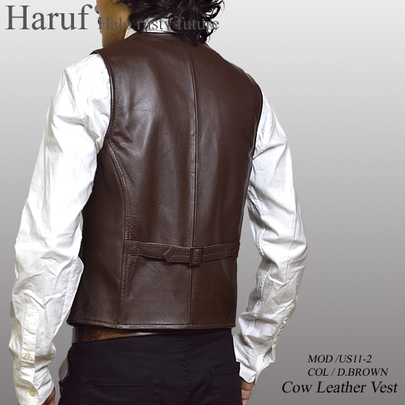 レザーベスト ダークブラウン us112dbrmod2