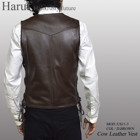 レザーベスト ダークブラウン us113dbrmod2