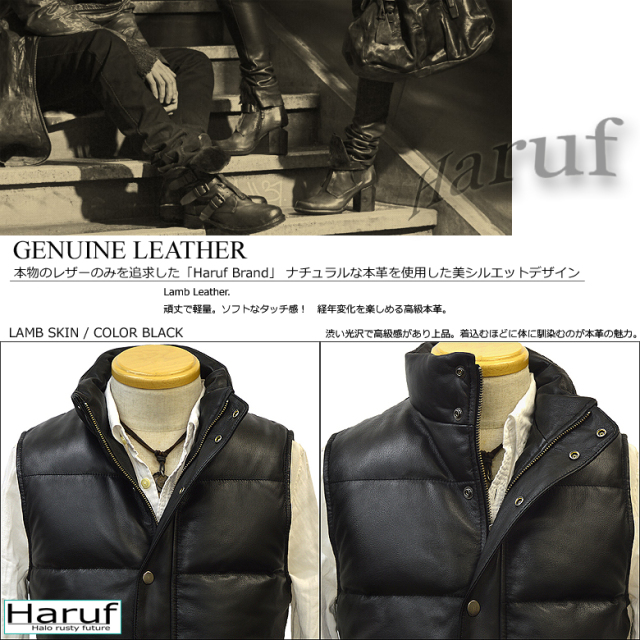 ダウンベスト レザーベスト メンズ us114bksozain