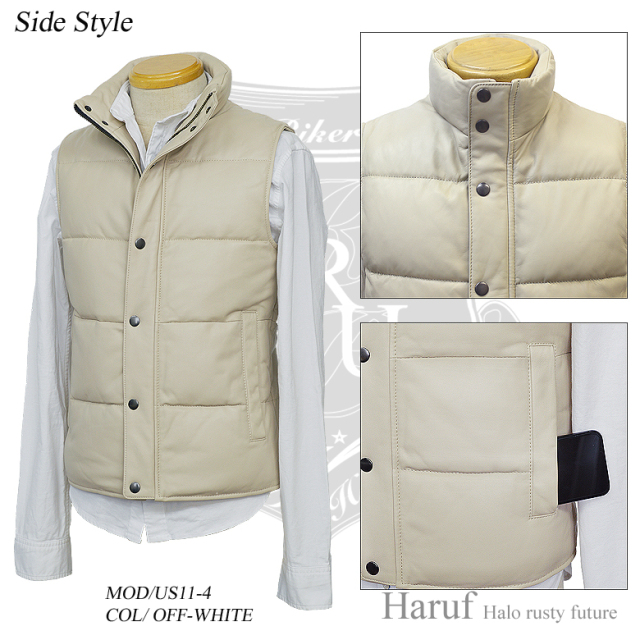 ダウンベスト レザーベスト メンズ us114whi2n