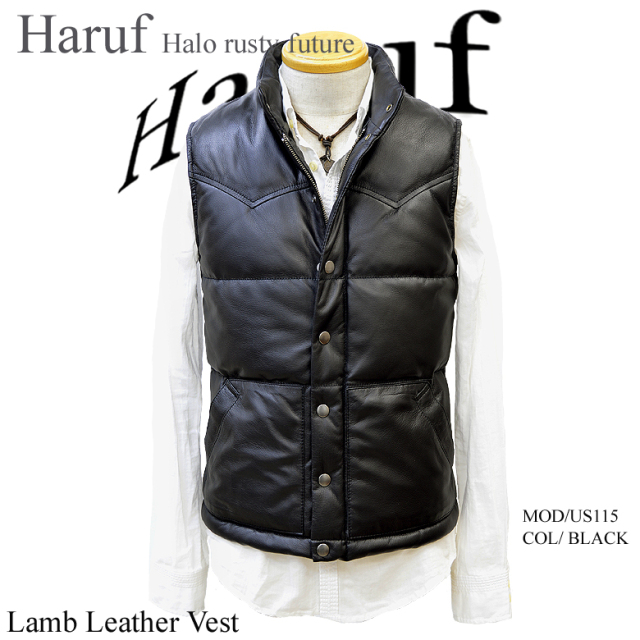 本革 ダウンベスト メンズ us115bkh