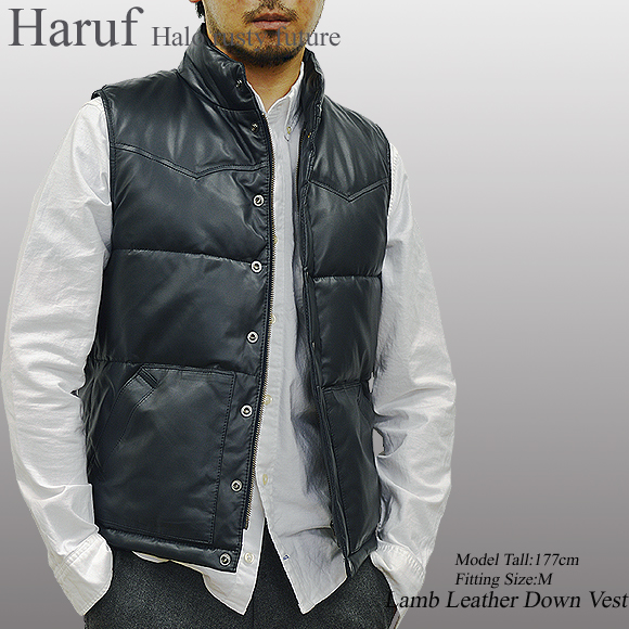 本革 ダウンベスト メンズ us115navmod1