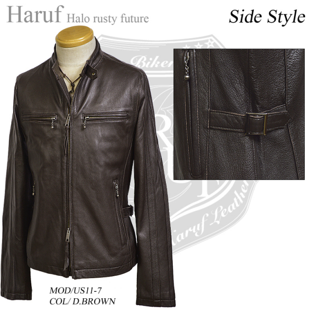 レザージャケット シングルus117dbrsidenew