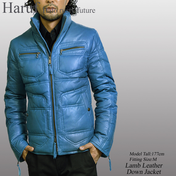 本革 ダウンジャケット us119blumod1