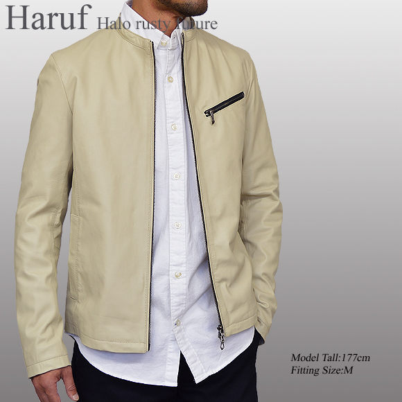 Haruf 本革 レザージャケット ライダースジャケット メンズ 革ジャン