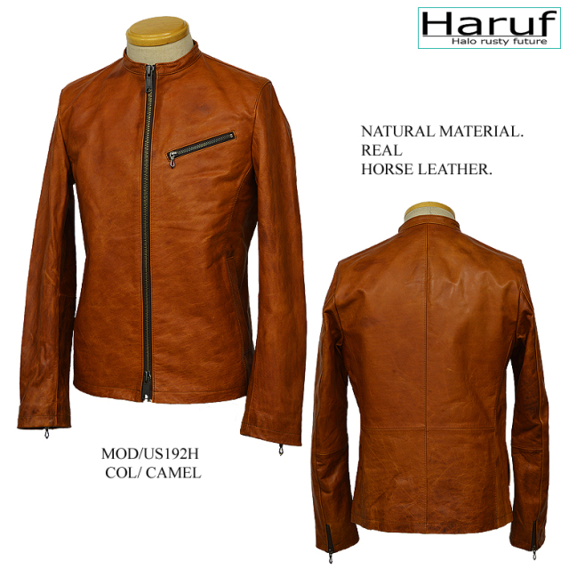 本革レザージャケットシングルライダースメンズキャメルus192hcam7