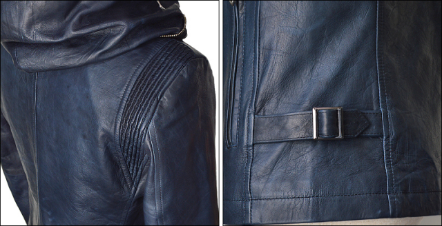 レザージャケット フード付き ライダースジャケット シングル