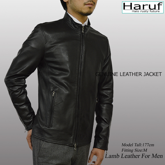 Haruf 本革 レザージャケット シングルライダース 革ジャン メンズ