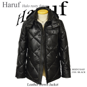 ダウンジャケット メンズ 本革 03bk