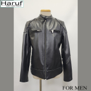 【超お得】【アウトレットセール】メンズ サンプルセール レザージャケット シングルライダース 本革 カウレザー ブラック 3Lサイズ NO2978