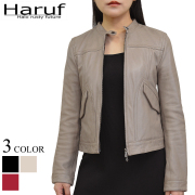 レディース】本革レザージャケット 革ジャン グレー特集 Haruf