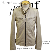 Haruf メンズ 本革レザージャケット 革ジャン｜ホワイト