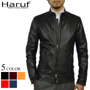 Haruf メンズ レザージャケット 革ジャン ライダース｜ブラック特集
