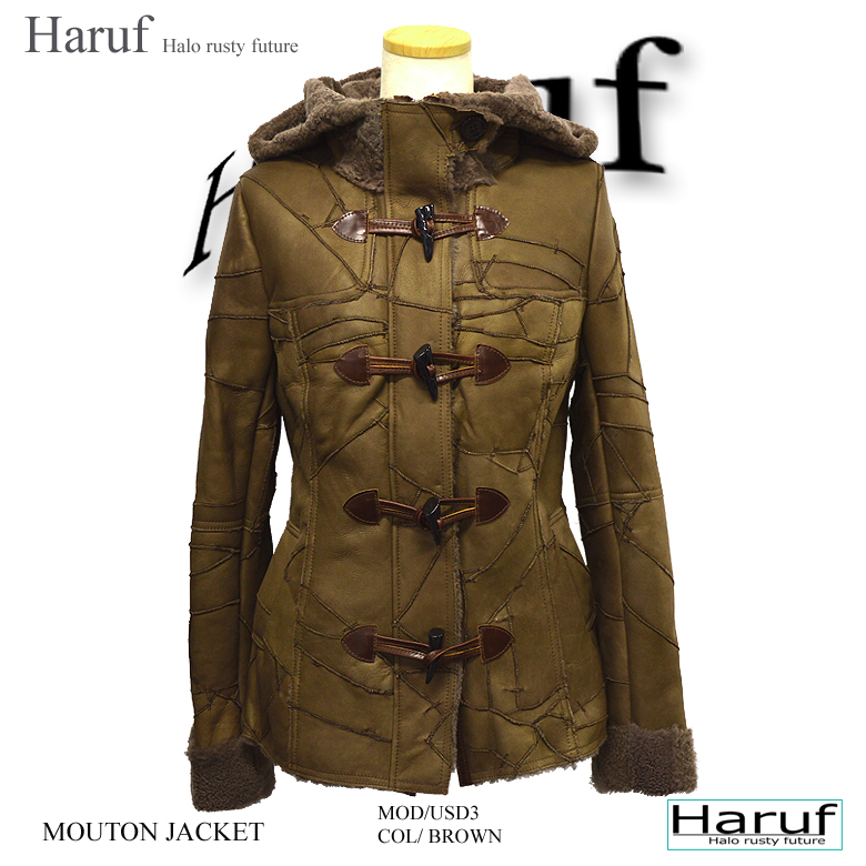 ムートン コート ムートンコート ムートン ダッフルコート毛皮コート ショートダッフル ライダース レディース アウター Usd3 ハルフレザー
