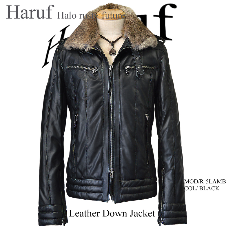 レザーダウンジャケット r5lambbkh
