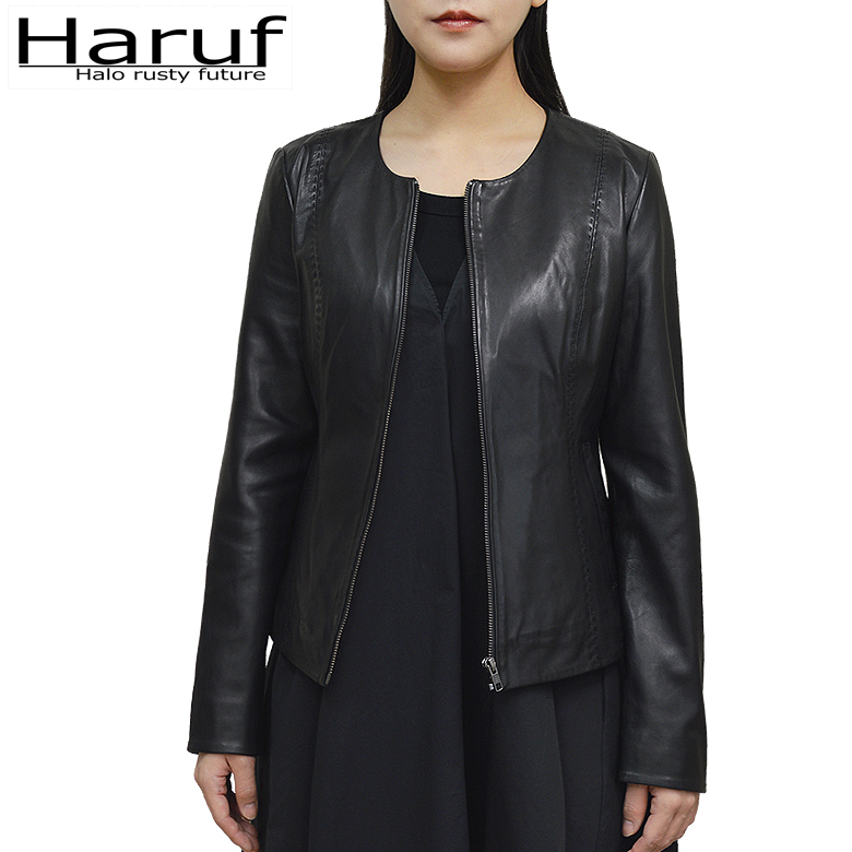 本革 ノーカラージャケット レディース solenebkmodn