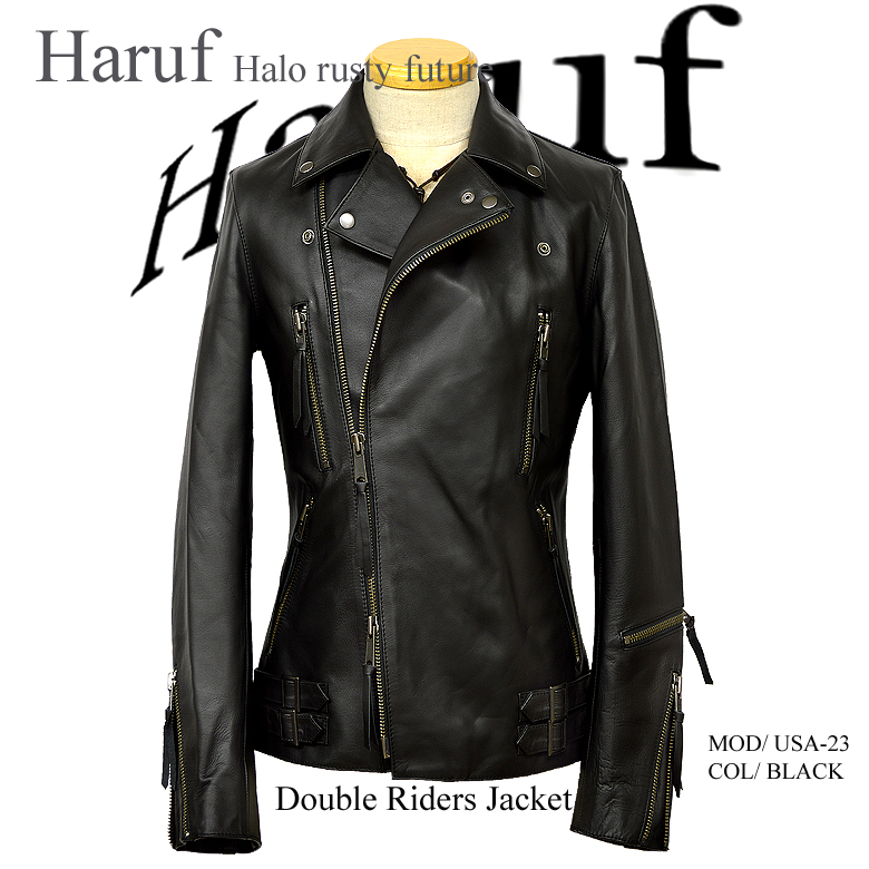 ダブルライダースジャケット メンズ 本革 レザージャケット USA23black 【福袋セール】 レザーライダースジャケット メンズ L NUMERODUE レザージャケット
