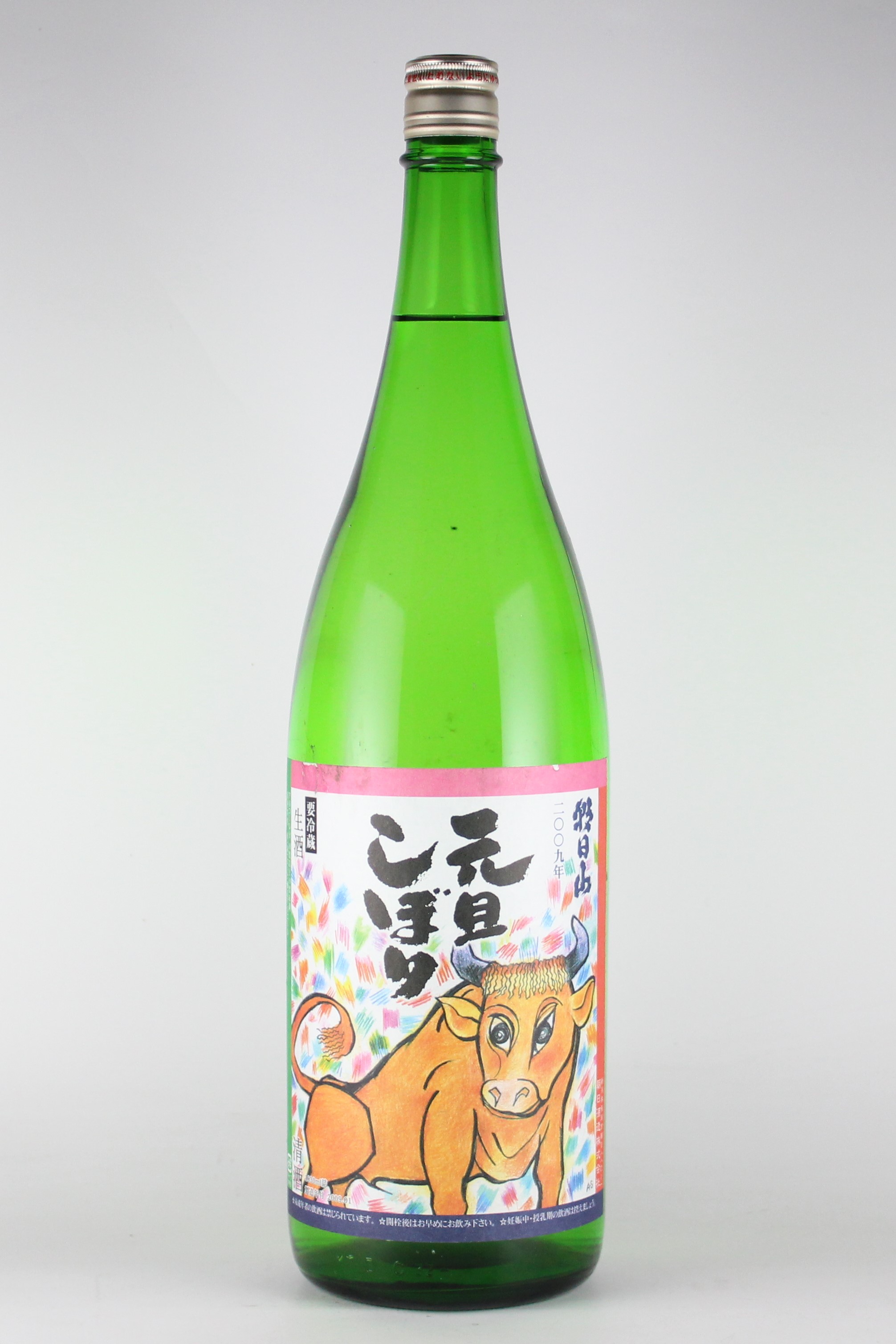 朝日山　元旦しぼり　牛　2009年　1800ml　【新潟／朝日酒造】