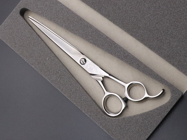 賢斎　沼津海老727　理容師用　セルフカット用　中古シザー