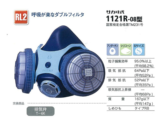 防塵マスク　興研　１１２１R