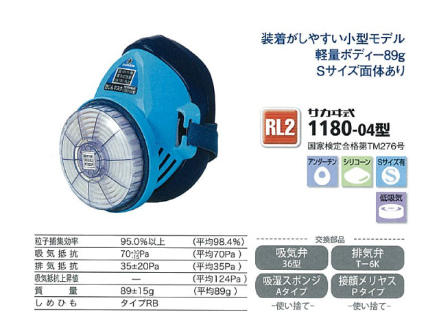 防塵マスク　興研　1180