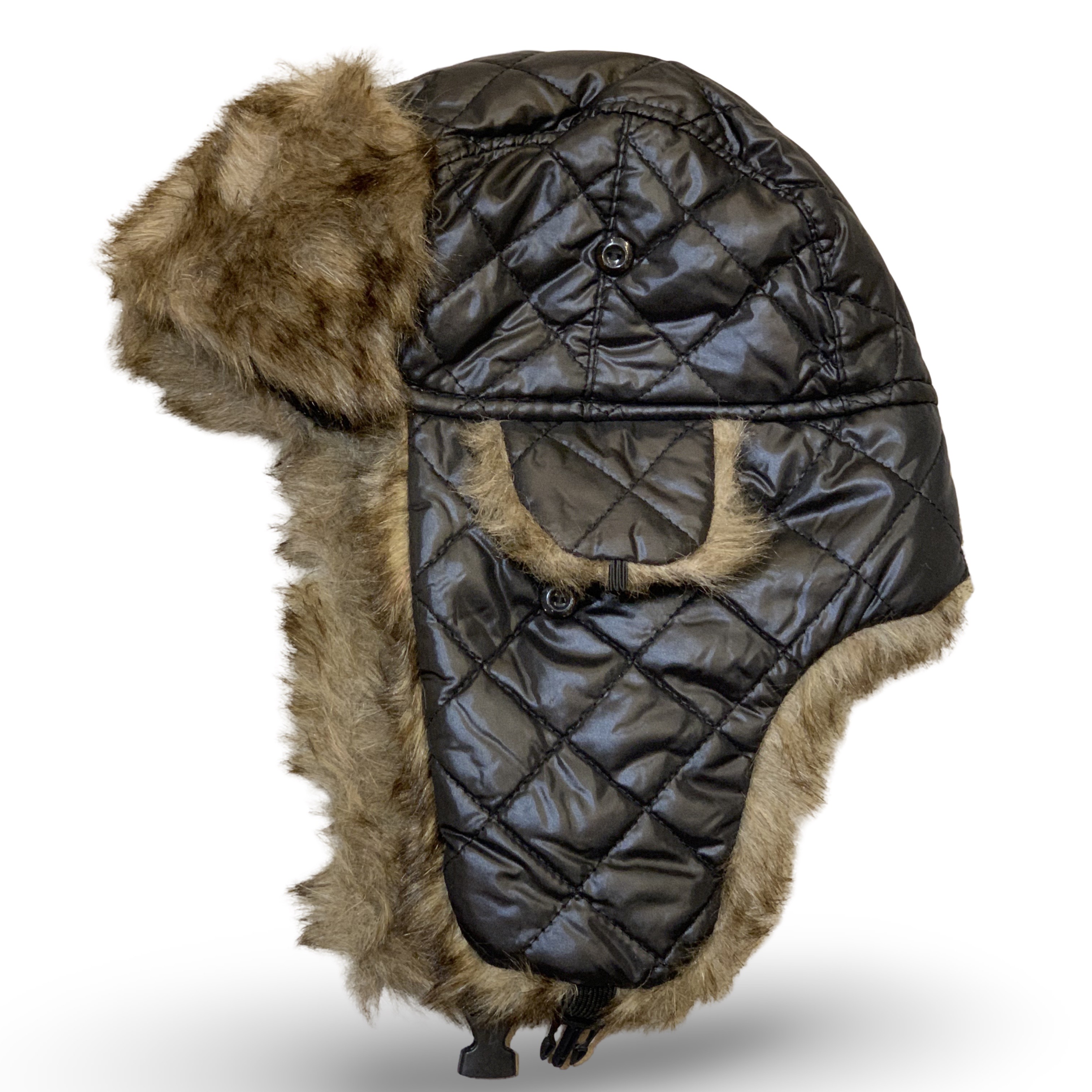 Quilted Black Pilot Cap/飛行帽