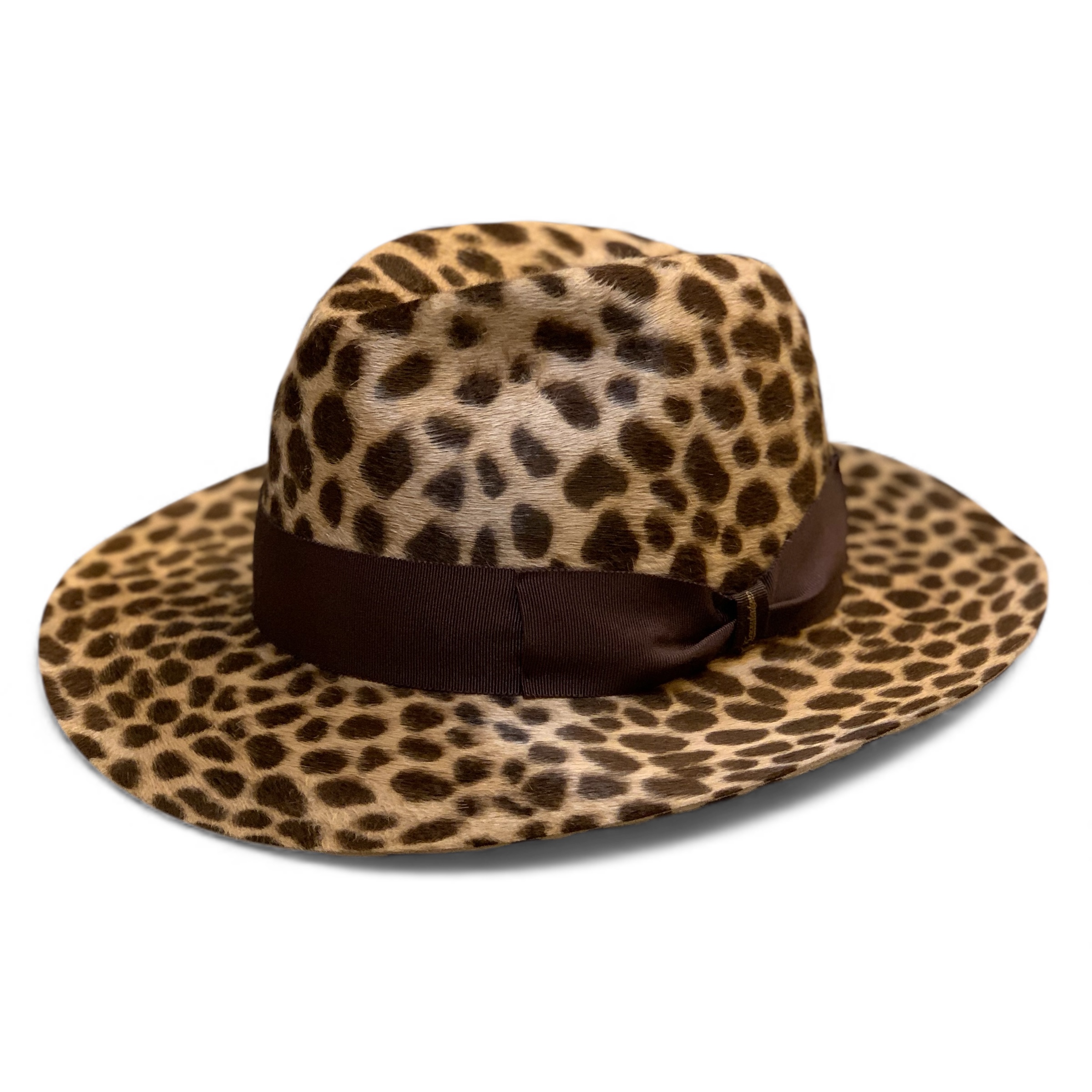 Leopard rabbit fur hat / Made in Tokyo ヒョウ柄ラビットファー