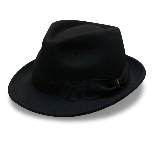Australian Wool Felt Big Size Fedora – Black 63cm/Made In Tokyo