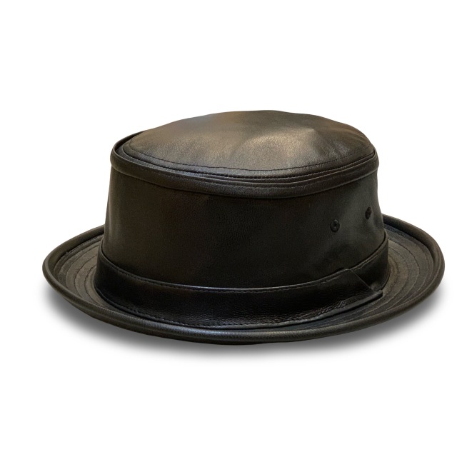 Lamb Leather Pork Pie Hat 59cm/レザーポークパイハット