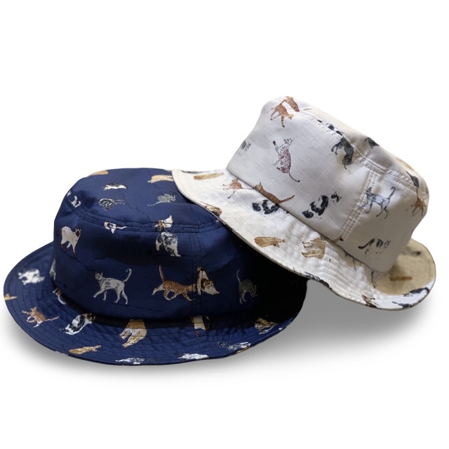 Cat Bucket Hat2/Made In Tokyo KNOWLEDGE 猫柄バケットハット