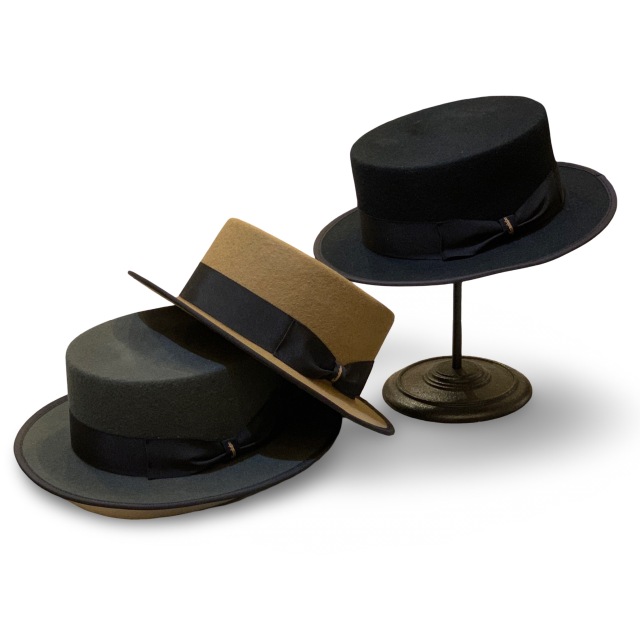 Wool Piping Boater/MadeInTokyoウールフェルトパイピングカンカン帽