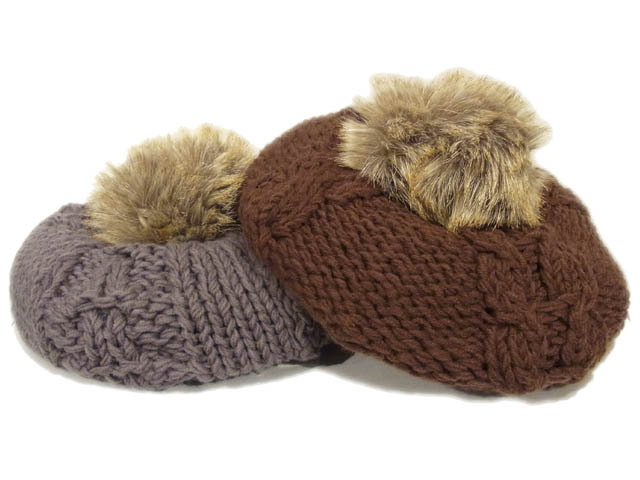【KNOWLEDGE（ナレッジ）】　Fur Pompon Knit Beret