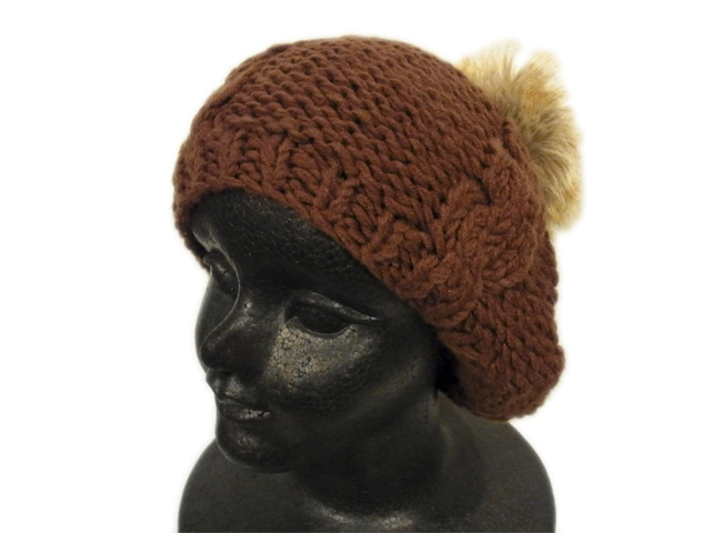 【KNOWLEDGE（ナレッジ）】　Fur Pompon Knit Beret
