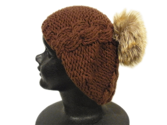 【KNOWLEDGE（ナレッジ）】　Fur Pompon Knit Beret