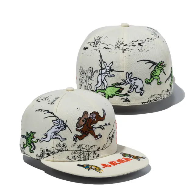 59FIFTY 鳥獣戯画 オールオーバー クロームホワイト