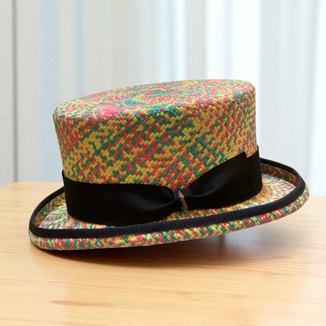 NITRAID 総柄 ハット 帽子 シルク混 MixPanamaTop Hat Low/MadeInTokyo パナマシルクハットロウ