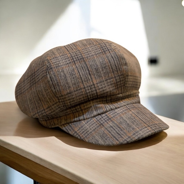 Big Size Wool Check 2way Casquette ウールチェックキャスケット62cm