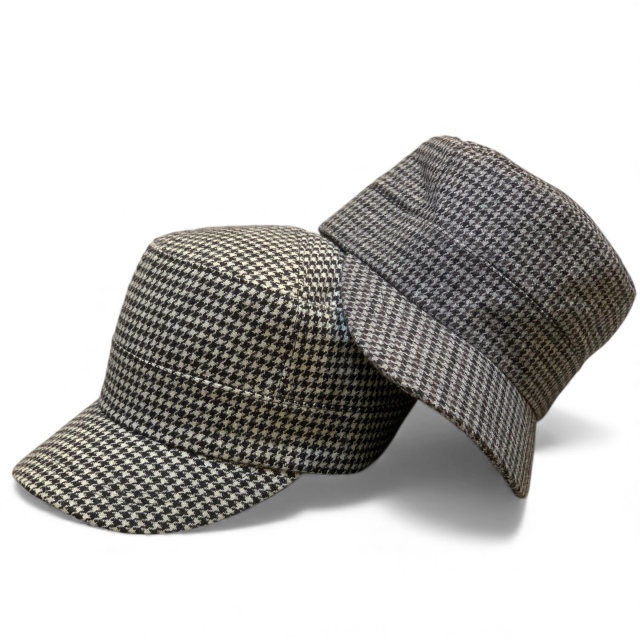 Houndstooth Wool Work Cap/Made In Tokyo 千鳥格子ワークキャップ