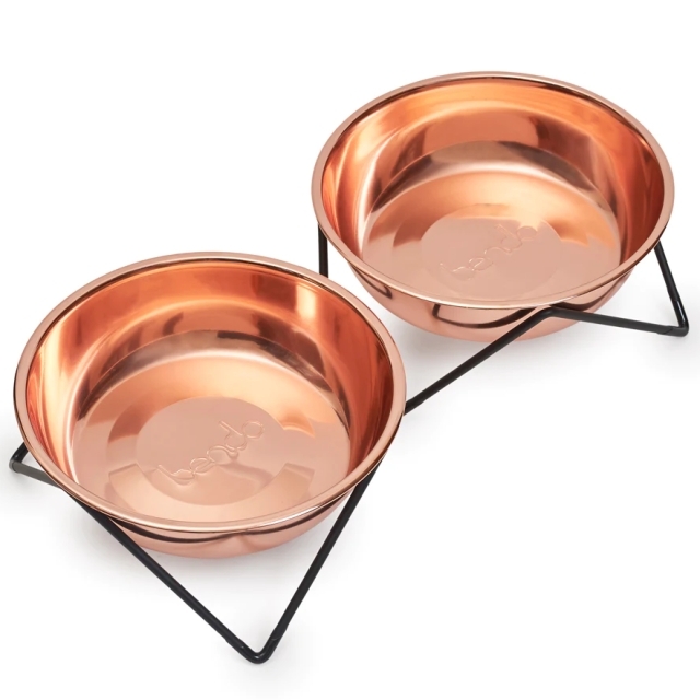 Woof Woof ダブルドッグボウル Bendo デザイナーズ犬用食器 高さのあるスタンド 丈夫なステンレス食器セット 犬グッズ通販hau