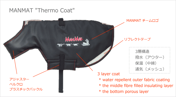 マンマット ドッグサーモコート MANMAT (冬用犬の服/ドッグ