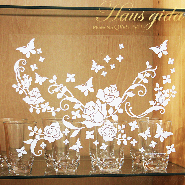 【飛散防止・ローズ】 ガラス飛散防止ステッカー A4 日本製 【ゆうパケット対応】