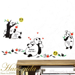 【木登りパンダ】貼ってはがせるウォールステッカー 日本製・シルクスクリーン印刷【ゆうパケット対応・A4サイズ】