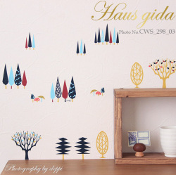 【小さな森】ウォールステッカーで楽しむ切り絵作家CHIKUの世界【ゆうパケット対応・A4サイズ】