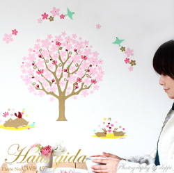 受注生産【大きな桜咲く（A2）】ウォールステッカーで楽しむ和の行事【A2サイズ】