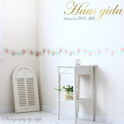 【大きなバラ・ステンシル】貼ってはがせる 大きなバラのウォールステッカー【日本製】