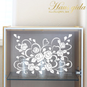 【飛散防止・ばらとハート】 ガラス飛散防止ステッカー A4 日本製 【ゆうパケット対応】