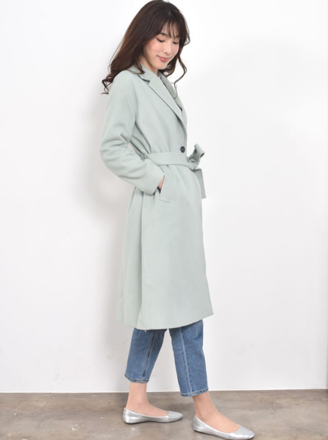 【25%OFF会員価格適用外】カシミヤ & ウール テーラーカラー コート (CA3062) レディースファション カシミヤコート