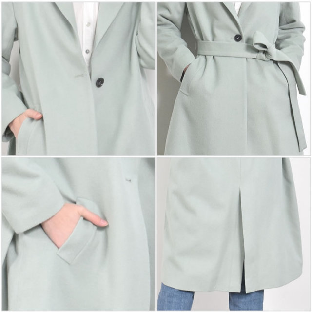 【25%OFF会員価格適用外】カシミヤ & ウール テーラーカラー コート (CA3062) レディースファション カシミヤコート