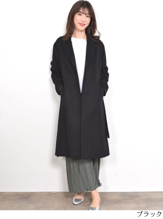 【25%OFF会員価格適用外】カシミヤ & ウール テーラーカラー コート (CA3062) レディースファション カシミヤコート